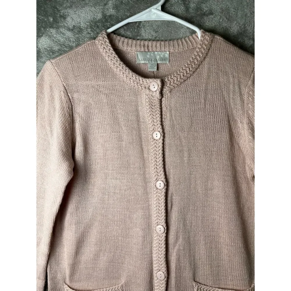 Soft Girl Blush Pink Knit Cardigan Button‎ Front Cottagecore Coquette Kawaii NEW